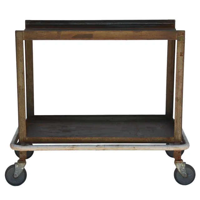 Sturdy Industrial Bar Cart on Wheels
