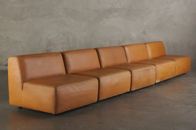 LEATHER ITALIAN 5PC SECTIONAL SOFA
