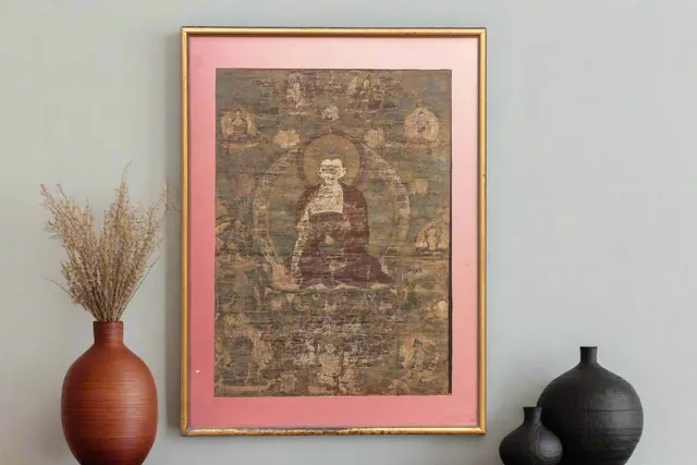 Antique Tibetan ThangKa of Serene Buddha