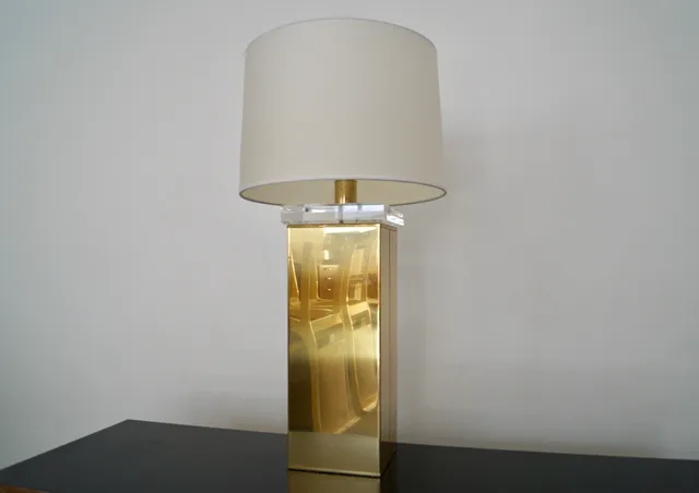 1960’s Brass & Lucite Table Lamp by London Lamps