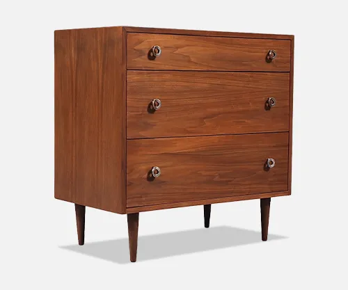 Greta M. Grossman Walnut 3-Drawer Dresser for Glenn of California