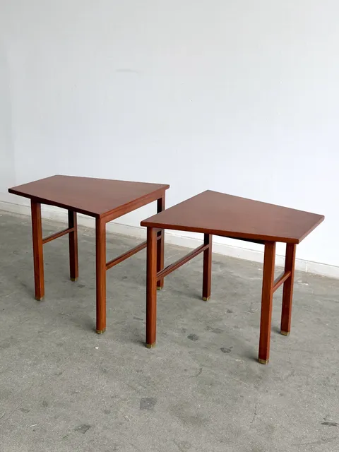 Trapezoid Side Tables by Dunbar - Pair