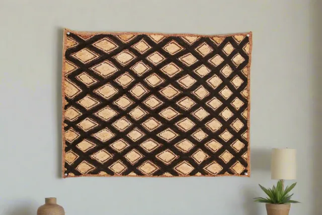 Patterned African Kuba Cloth Panel