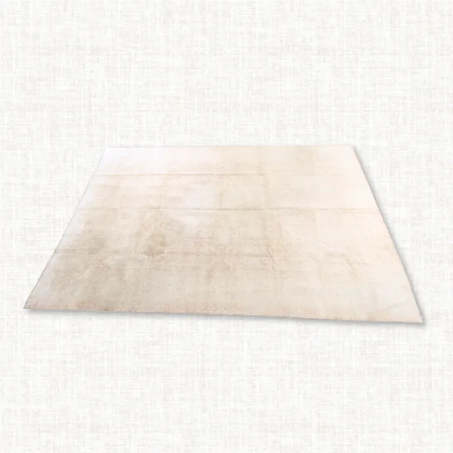 Turkish Oushak Rug — Washed Blush & Ivory Field