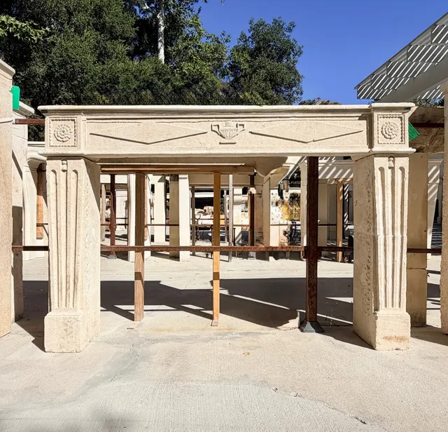 Antique Limestone Fireplace FPJM.1253