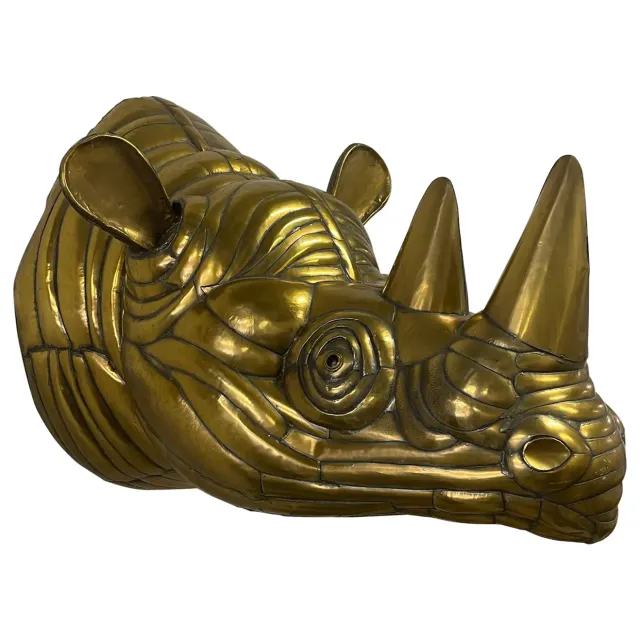 Wonderful brass life size Rhinoceros by Sergio Bustamante
