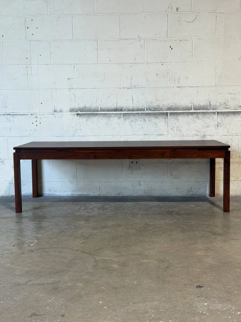 Minimalist Long Rectangular Rosewood Coffee Table Danish Vintage Mid-Century Modern 1960s