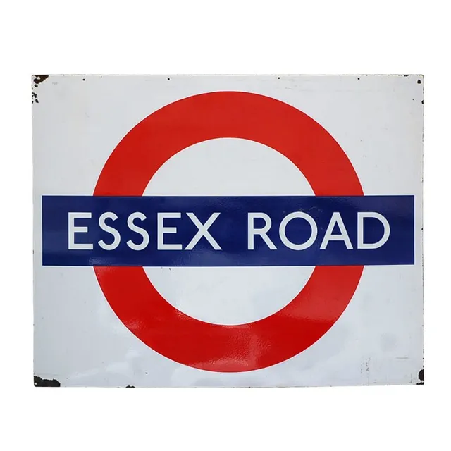 Original enameled London Underground subway sign