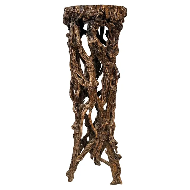 Late 19th Century Asian Tree Root Pedestal – Hand-Carved Natural Wood