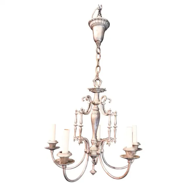 Elegant 1920's silver plated chandelier