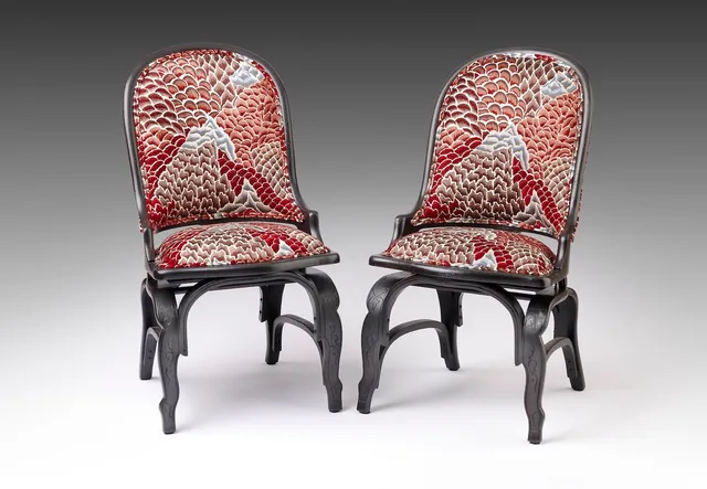 The Crimson Canopy | Antique Victorian Reclining Parlor Chairs