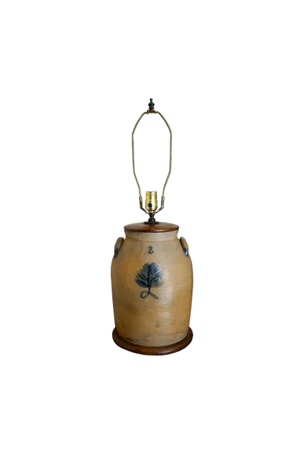 Stoneware Crock Lamp, c. 1865 - 1880
