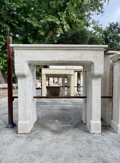 Antique Limestone Fireplace FPAN.1233