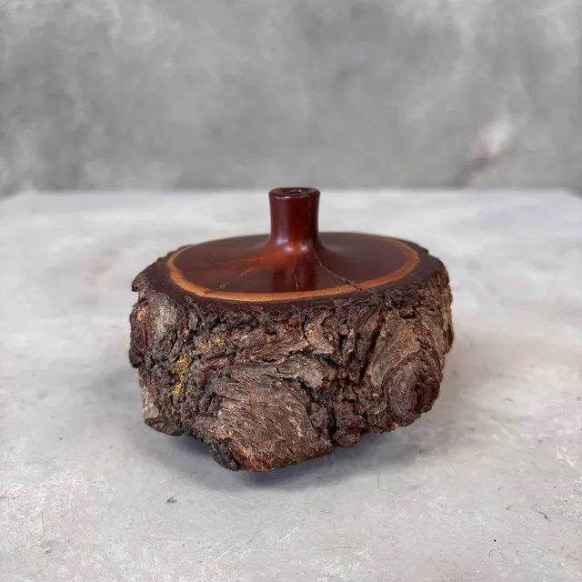 Vintage Turned Wood Weed Pot