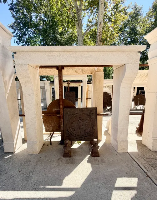 Antique Limestone Fireplace FPJM.1256