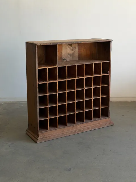 Antique Wooden Honeycomb Bookcase
