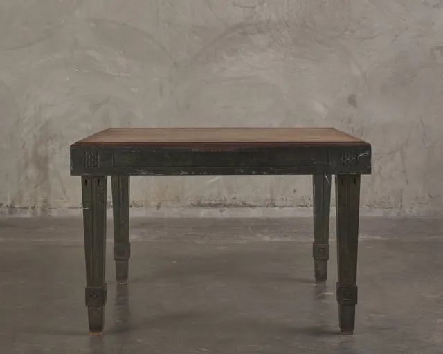 PRAIRIE SCHOOL STEEL WITH OAK TOP LIBRARY TABLE, c1906