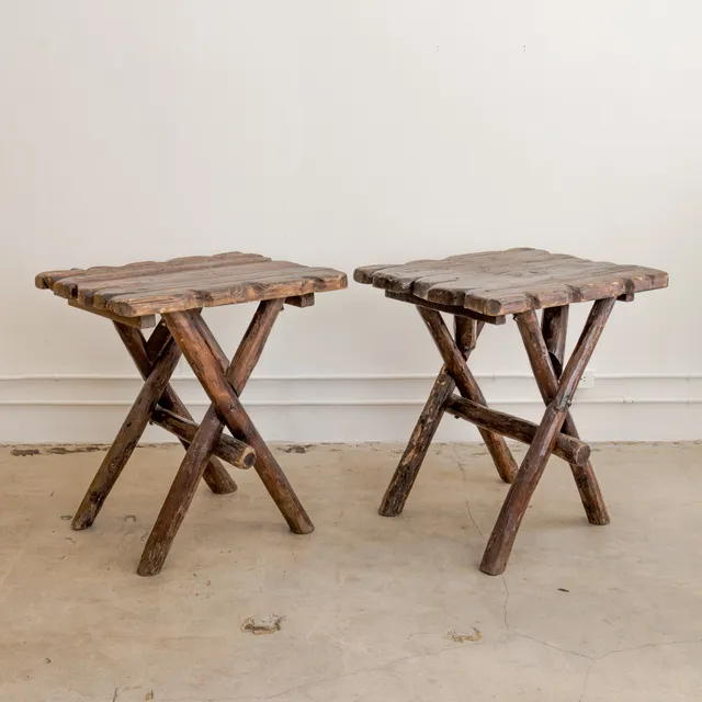 Rustic Moroccan X-Base Side Tables