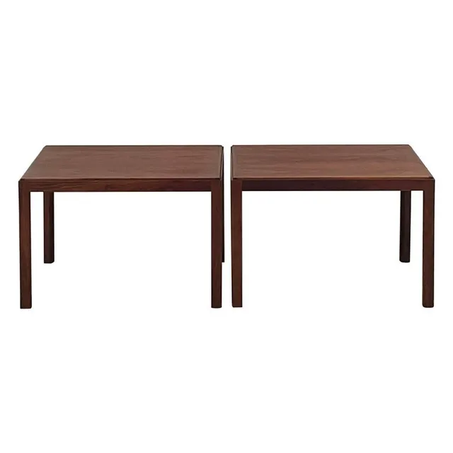 Pair of Understated Walnut End Tables by Brown Saltman