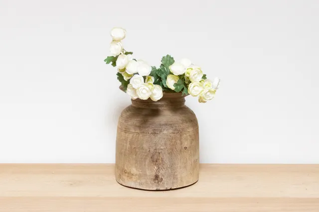 Boho Wooden Pot-Osian (Trade)