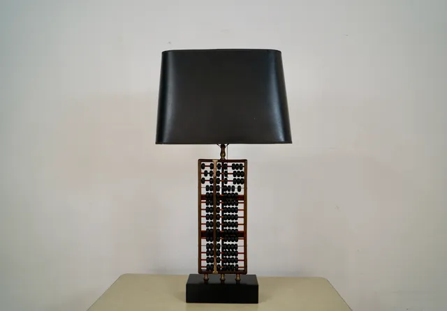 1950’s Midcentury Modern Rosewood Abacus Table Lamp