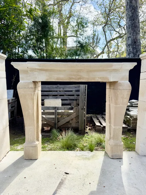 Antique Limestone Fireplace FPAN.1243