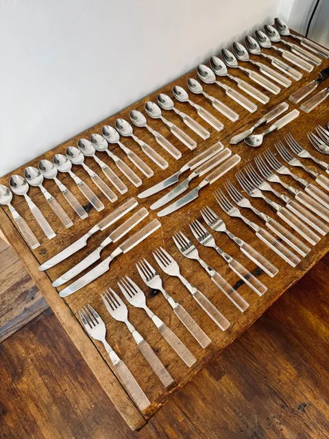 Lucite and Stainless Steel Flatware