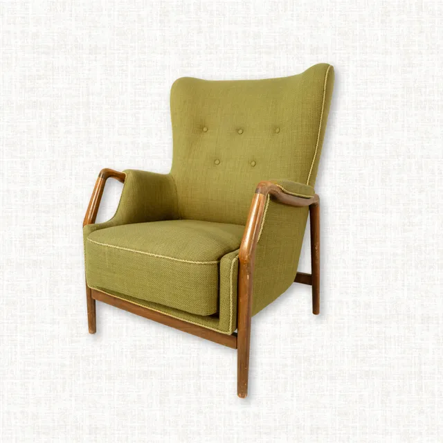 Green Armchair and Sofa Set