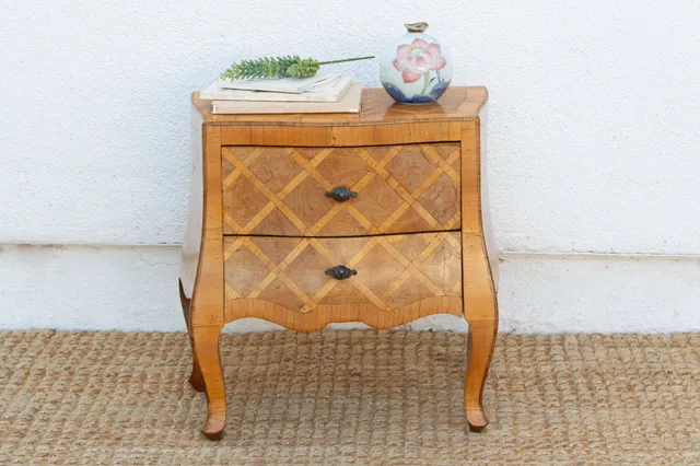 Mid-Century Petite Italian Walnut Nightstand