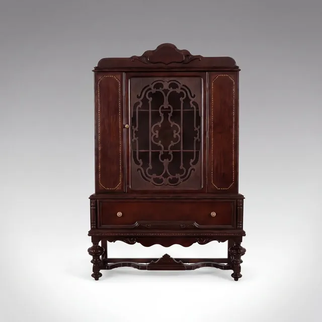 The Corvane | Vintage Jacobean Revival China Cabinet