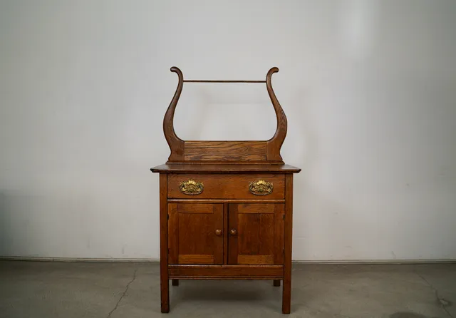 Early 1900’s Antique Arts & Crafts Wash Stand Cabinet