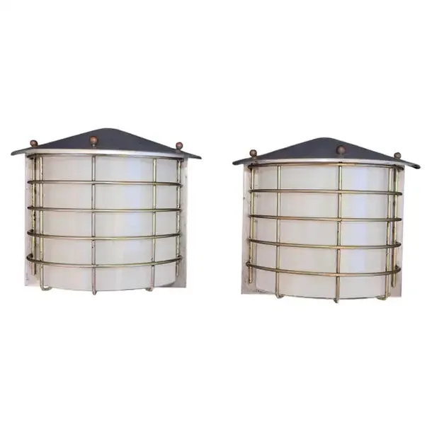 Sexy pair of Mid Century outdoor sconces