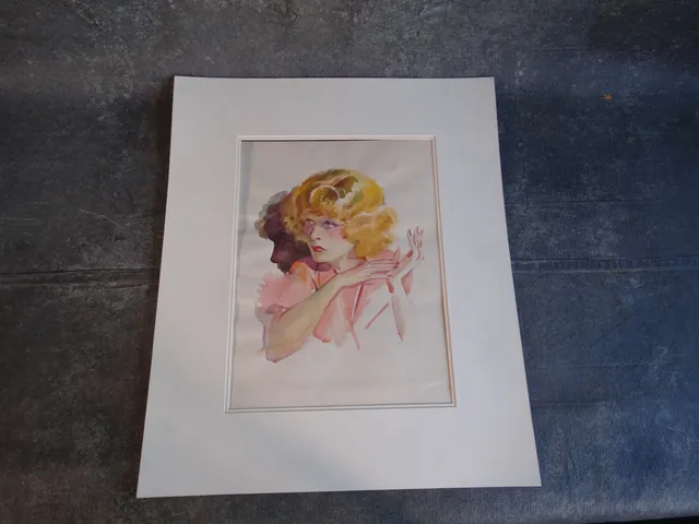 Will Graven - Watercolor of a Jean Harlow-esque 1930s Film Star - P3129