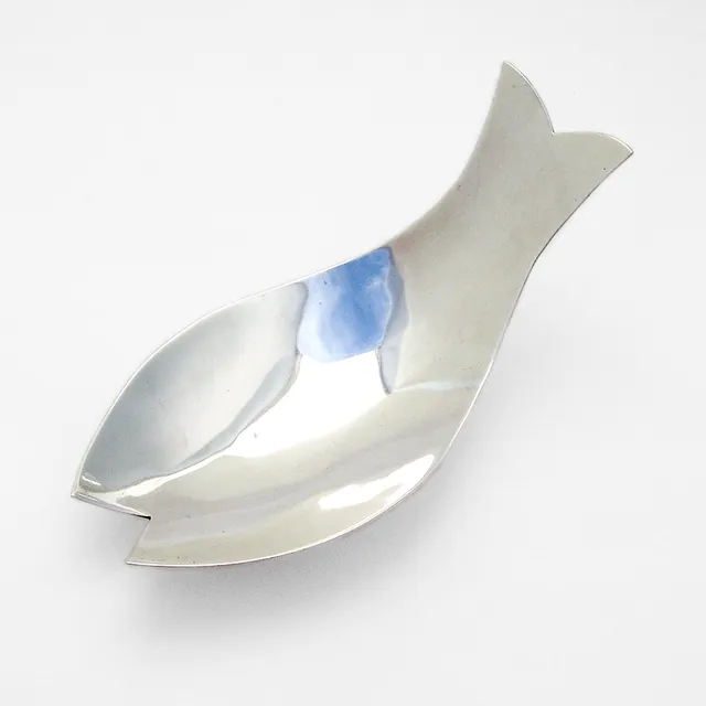 Fish Form Cigar Ash Tray Reyes Sterling Silver Mexico 1960s