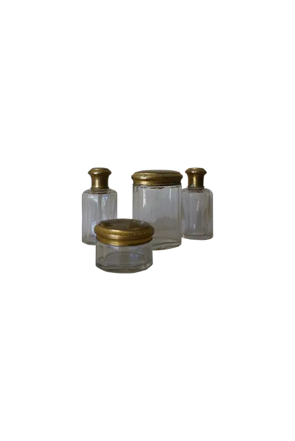 French Glass Vanity Dresser Set, c. 1920s