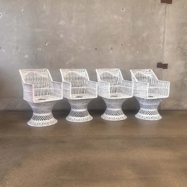 Set of Four Vintage Woodard Chairs