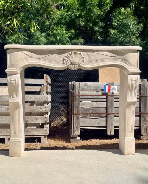 Antique Limestone Fireplace FPJM.1255