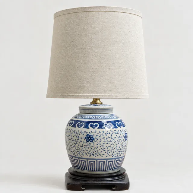 Vintage Porcelain Ginger Jar Lamp