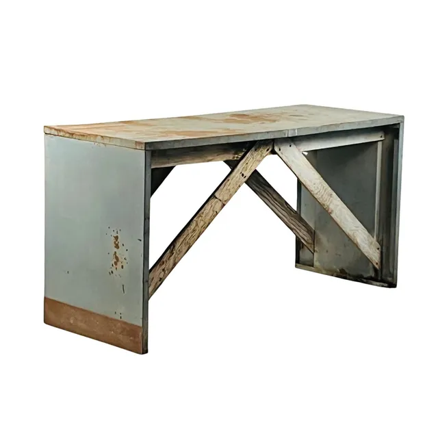 Patinated Industrial Work Console