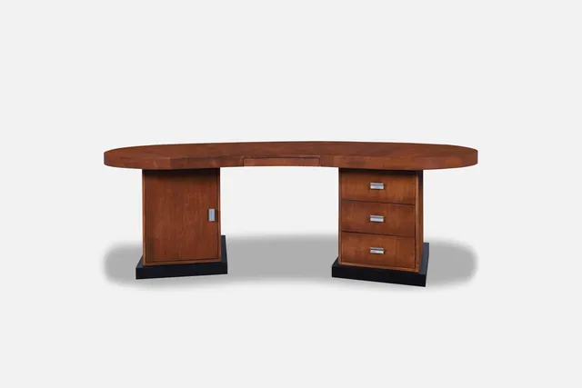 Mid-Century Modern Sculptural Biomorphic Walnut Executive Desk