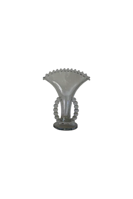 Beaded Clear Glass Vase, c. 1950s – 1970s