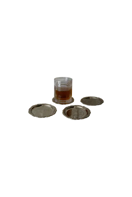 Silver-Plated Cocktail Coasters, c. 1960s - 1980s