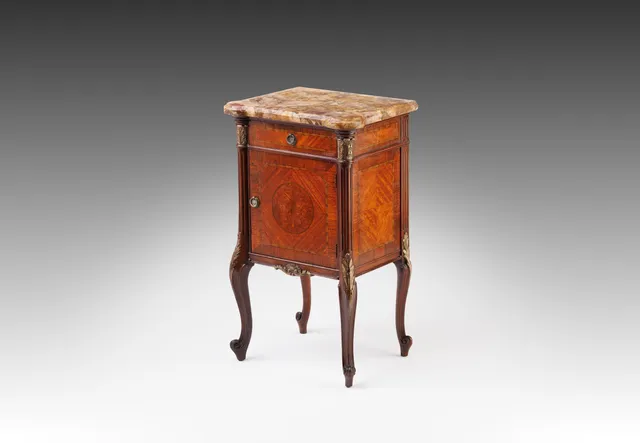 The Carved Bloom | Antique French Marble-Top Side Table