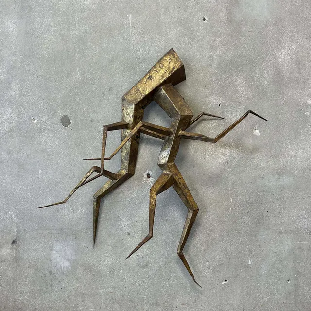 Mid Century Modern Abstract Brutalist Wall Hanging Sculpture C. 1970s