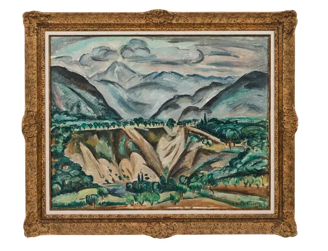 1920 Landscape Oil on Canvas by Achille-Émile Othon Friesz – Signed French Painting in Carved & Painted Frame