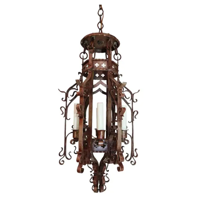 Photos Elegant 1920's wrought iron lantern