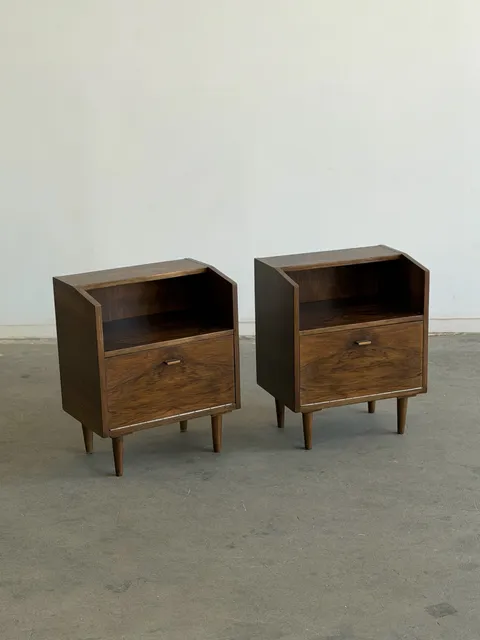 Vintage Rosewood Nightstands - Pair