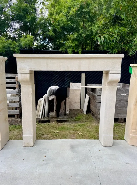 Antique Limestone Fireplace FPAN.1208
