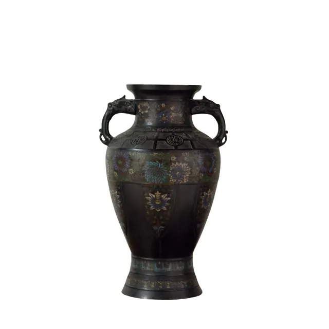 Large Japanese Bronze Cloisonné Vase