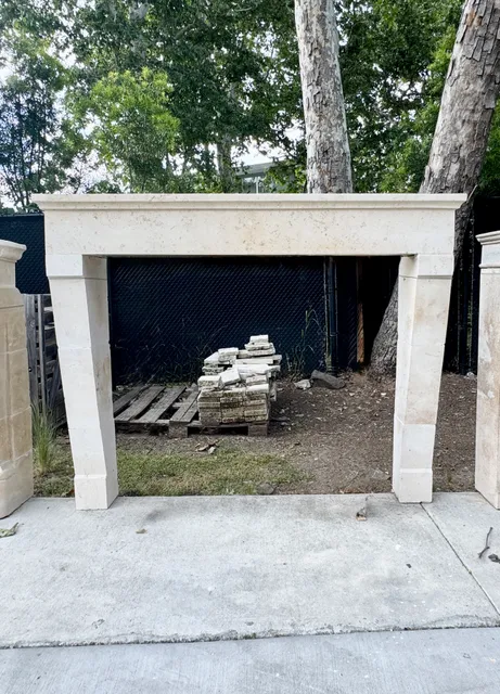 Antique Limestone Fireplace FPAN.1201